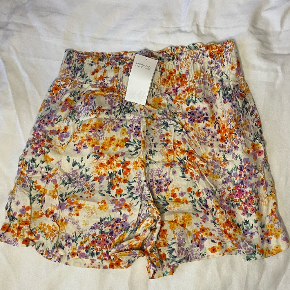 H&M Linen Floral Shorts